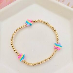 Preppy Rainbow Stars Beaded Bracelet 🌈